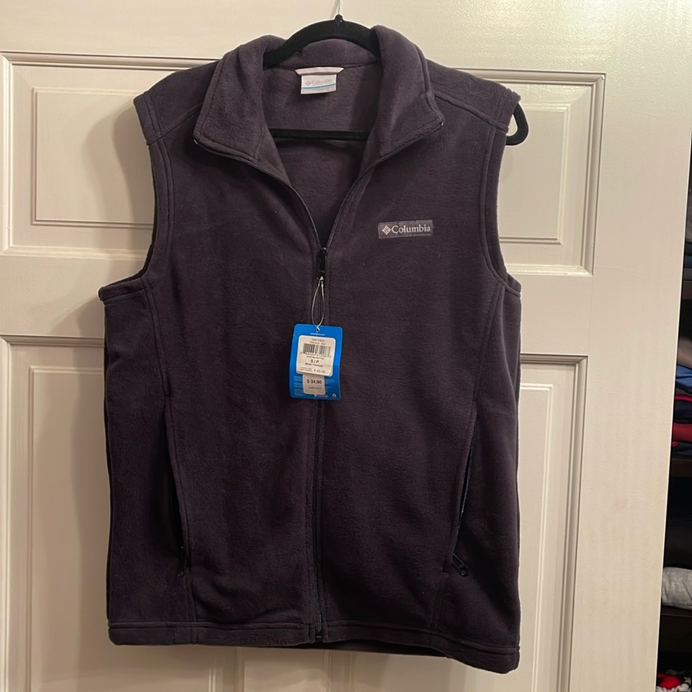 Columbia fleece vest dark dark grey, nwt